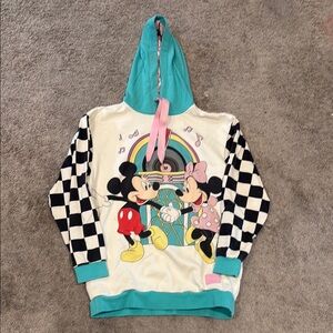 Loungefly Disney AdultHoodie with Mickey and Minnie - Turquoise and Black